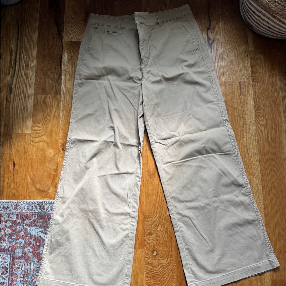 Loft Classic Khaki Wide Leg Monroe Pants